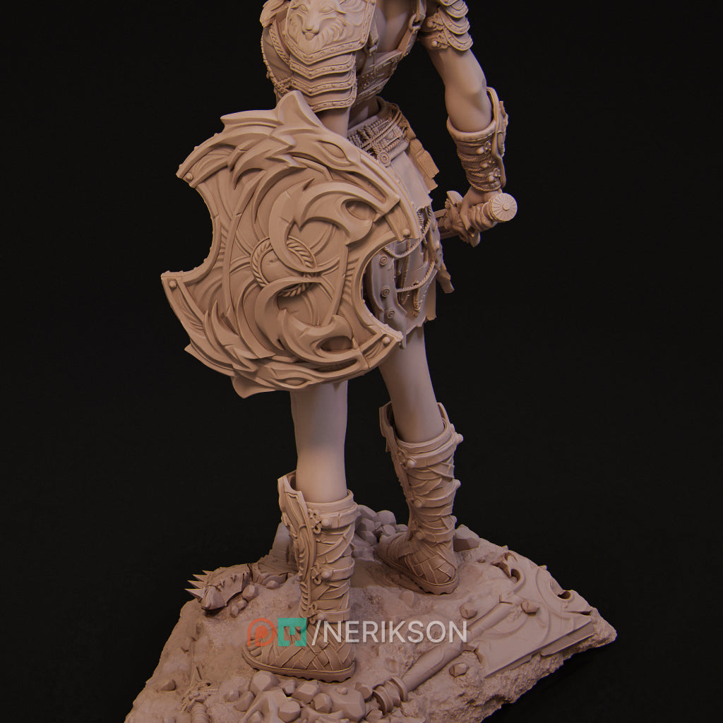 Rieka the Gladiator 3D printed resin statue