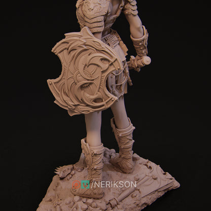 Rieka the Gladiator 3D printed resin statue