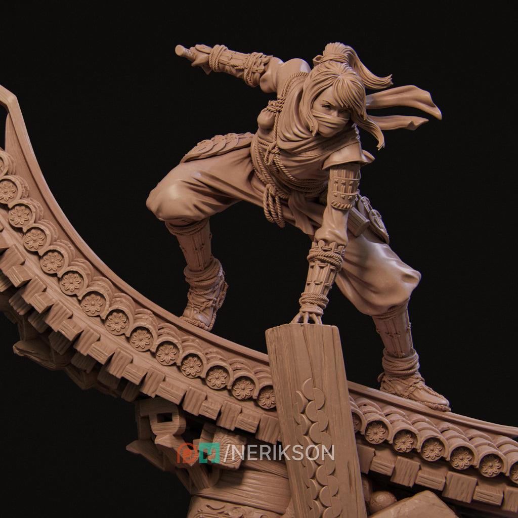 Shizuka shadow ninja 3D printed resin statue
