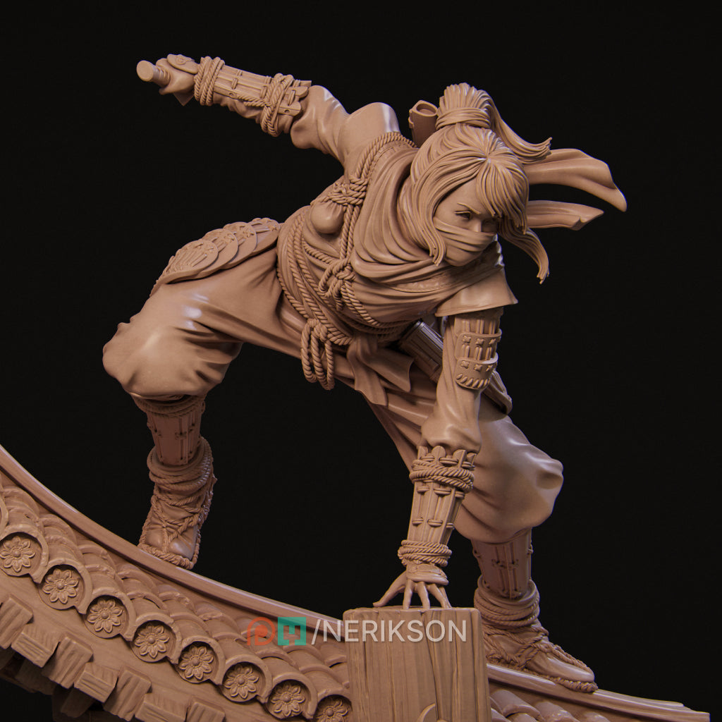 Shizuka shadow ninja 3D printed resin statue