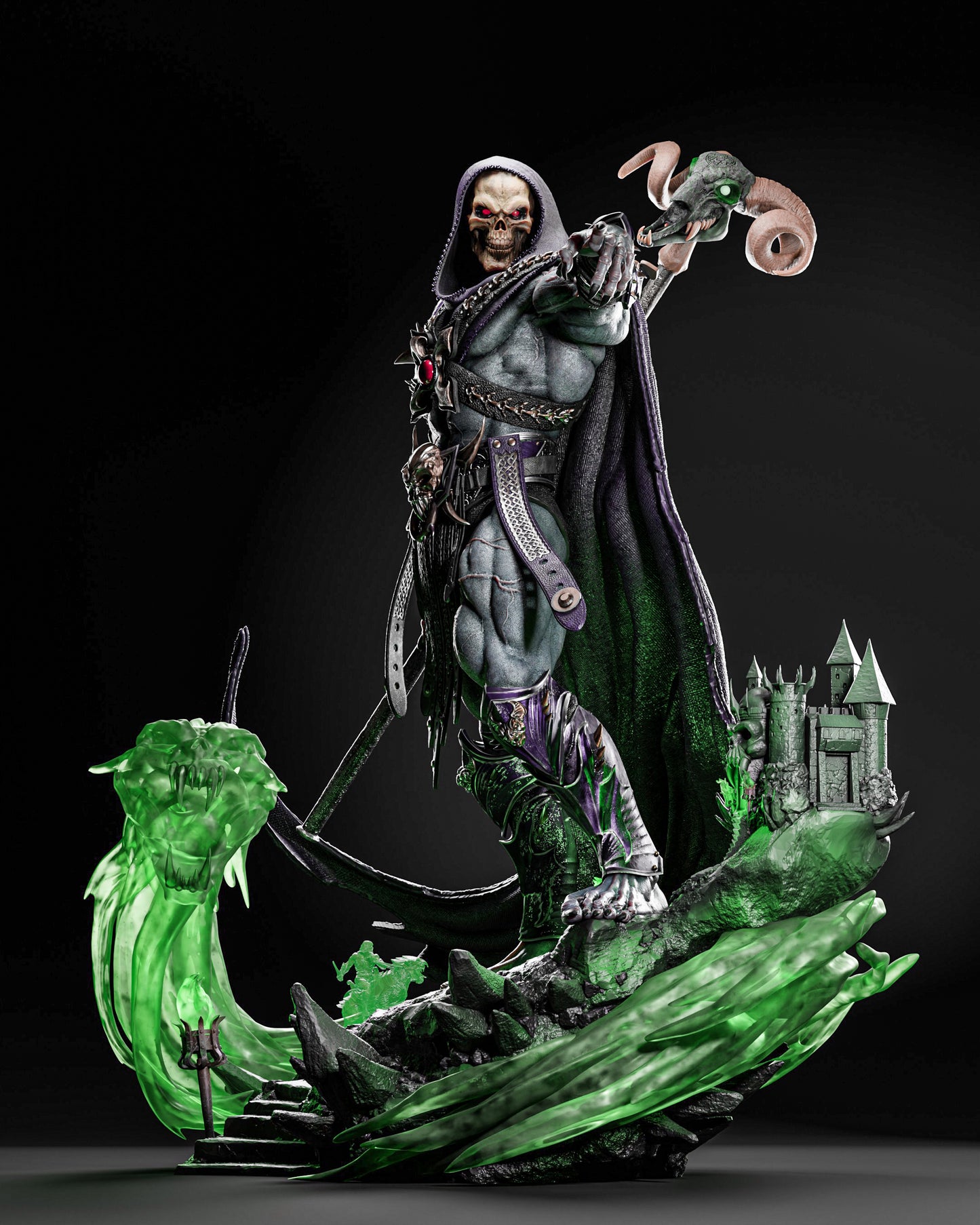 Skeletor Masters of the Universe inspired 3D printed resin statue