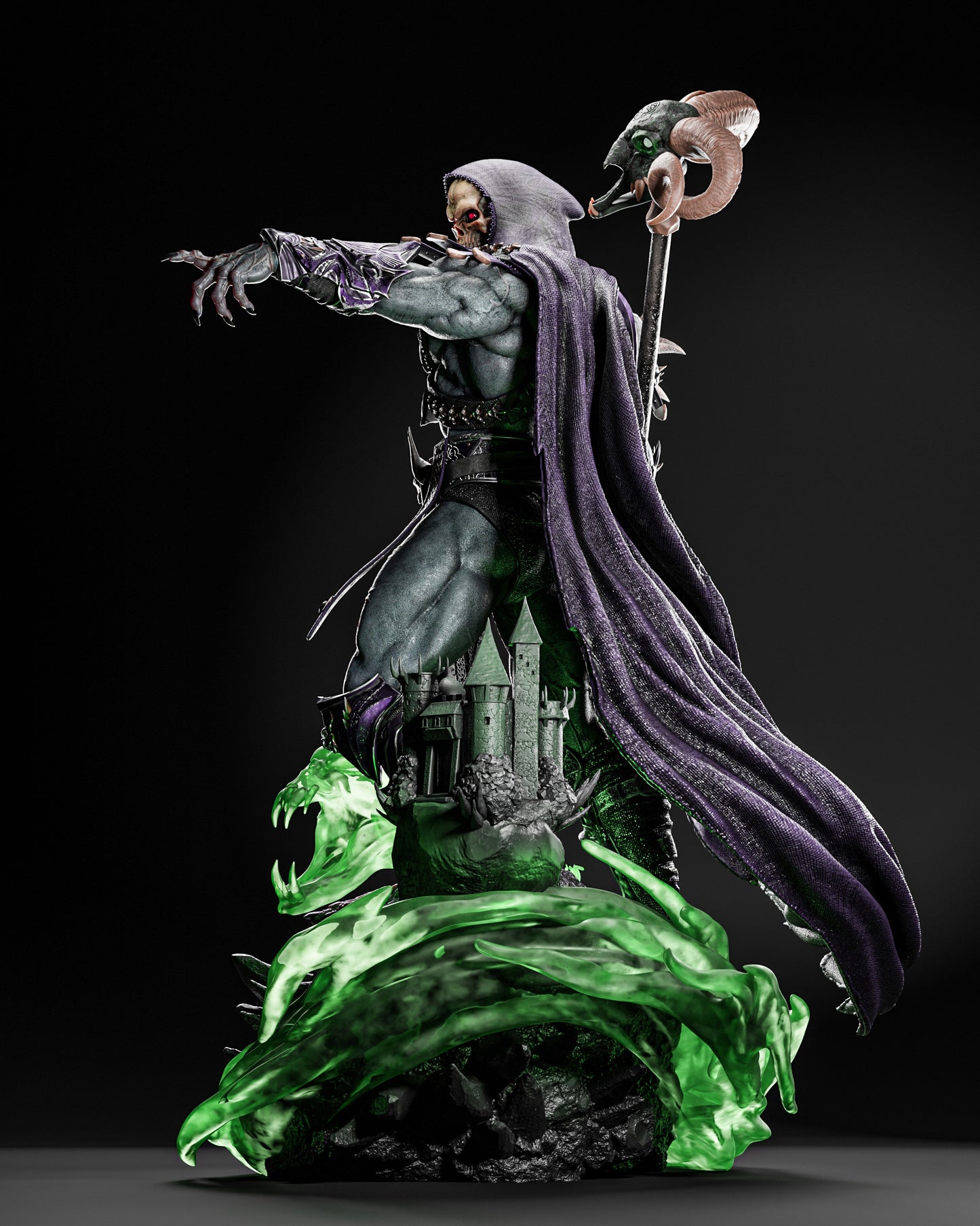 Skeletor Masters of the Universe inspired 3D printed resin statue