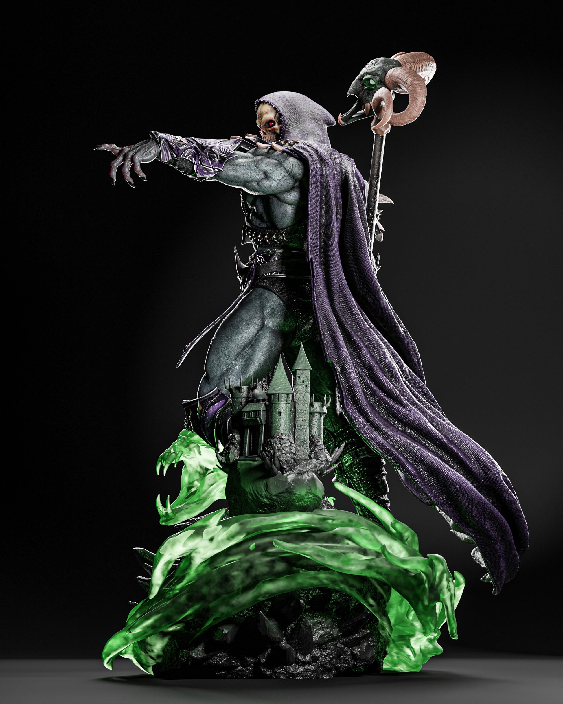 Skeletor Masters of the Universe inspired 3D printed resin statue