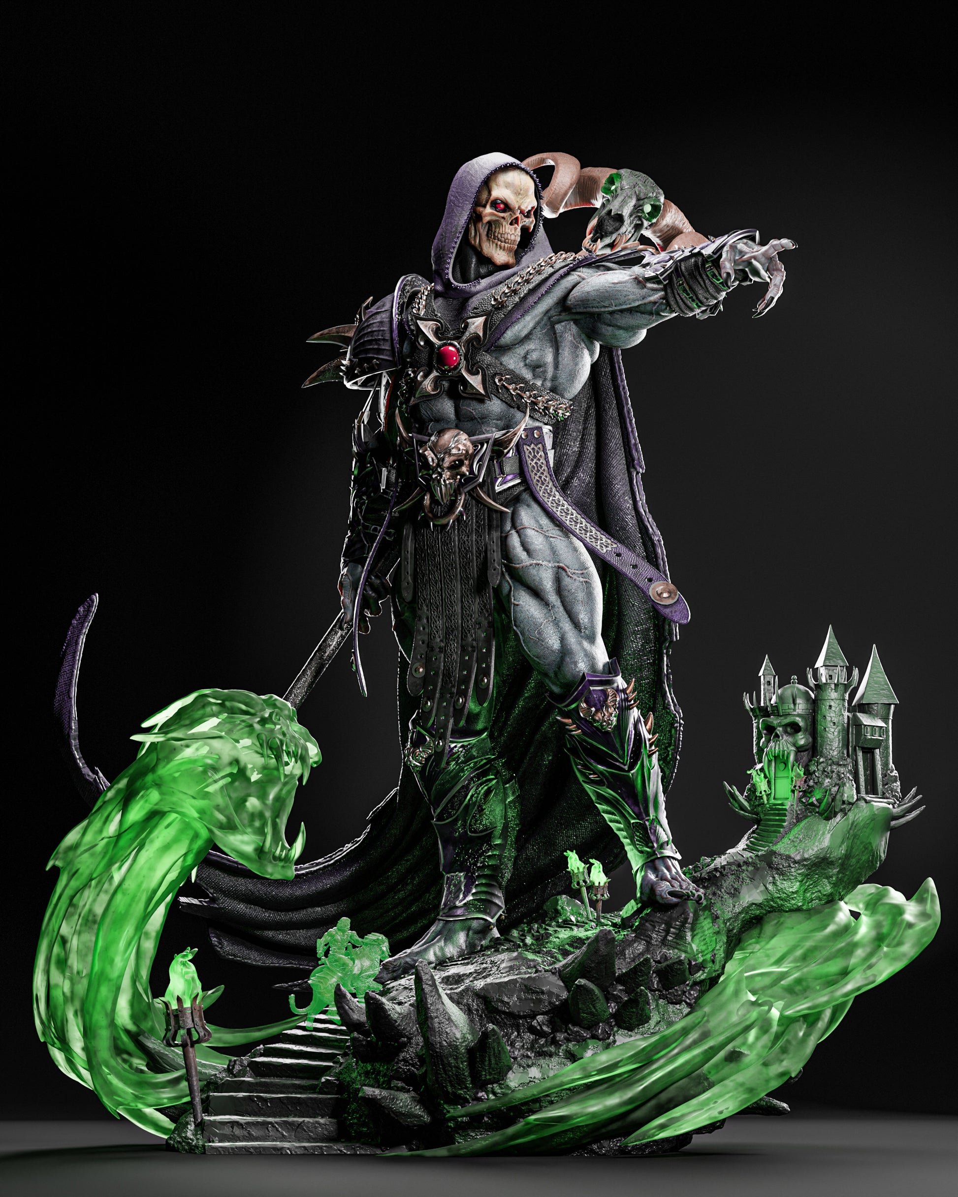Skeletor Masters of the Universe inspired 3D printed resin statue