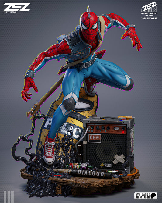 Spider-Punk Marvel inspired 3D printed resin statue