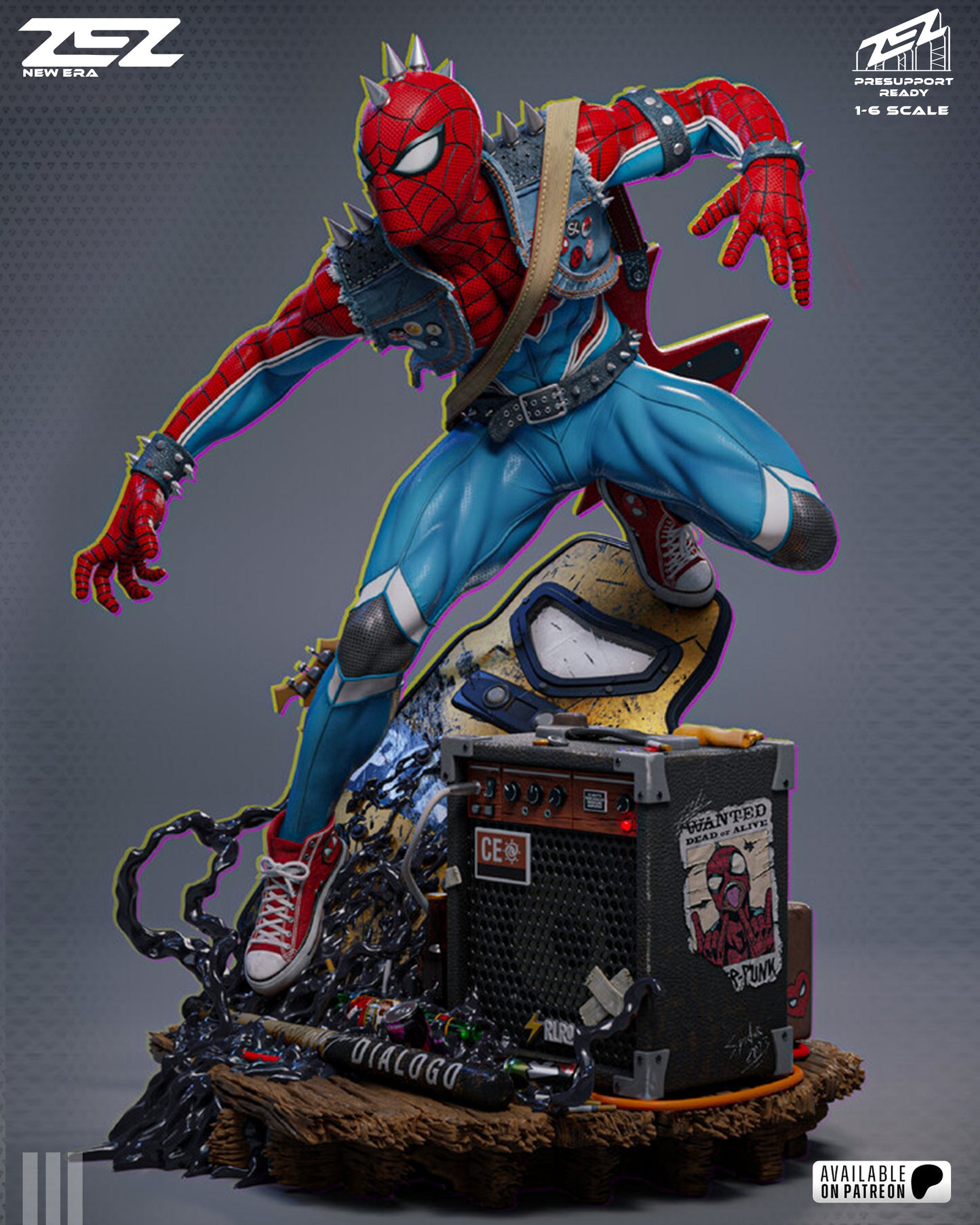 Spider-Punk Marvel inspired 3D printed resin statue