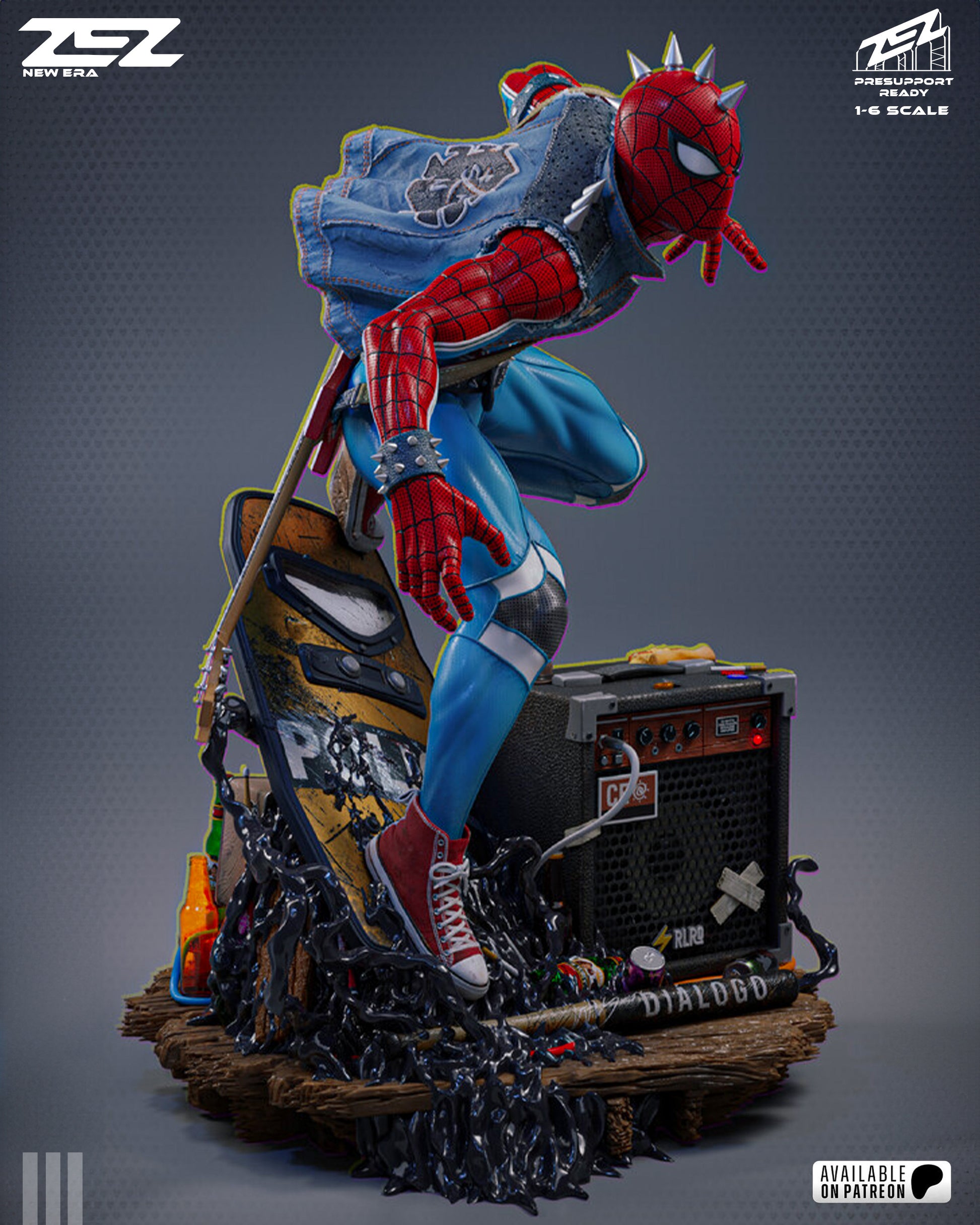 Spider-Punk Marvel inspired 3D printed resin statue
