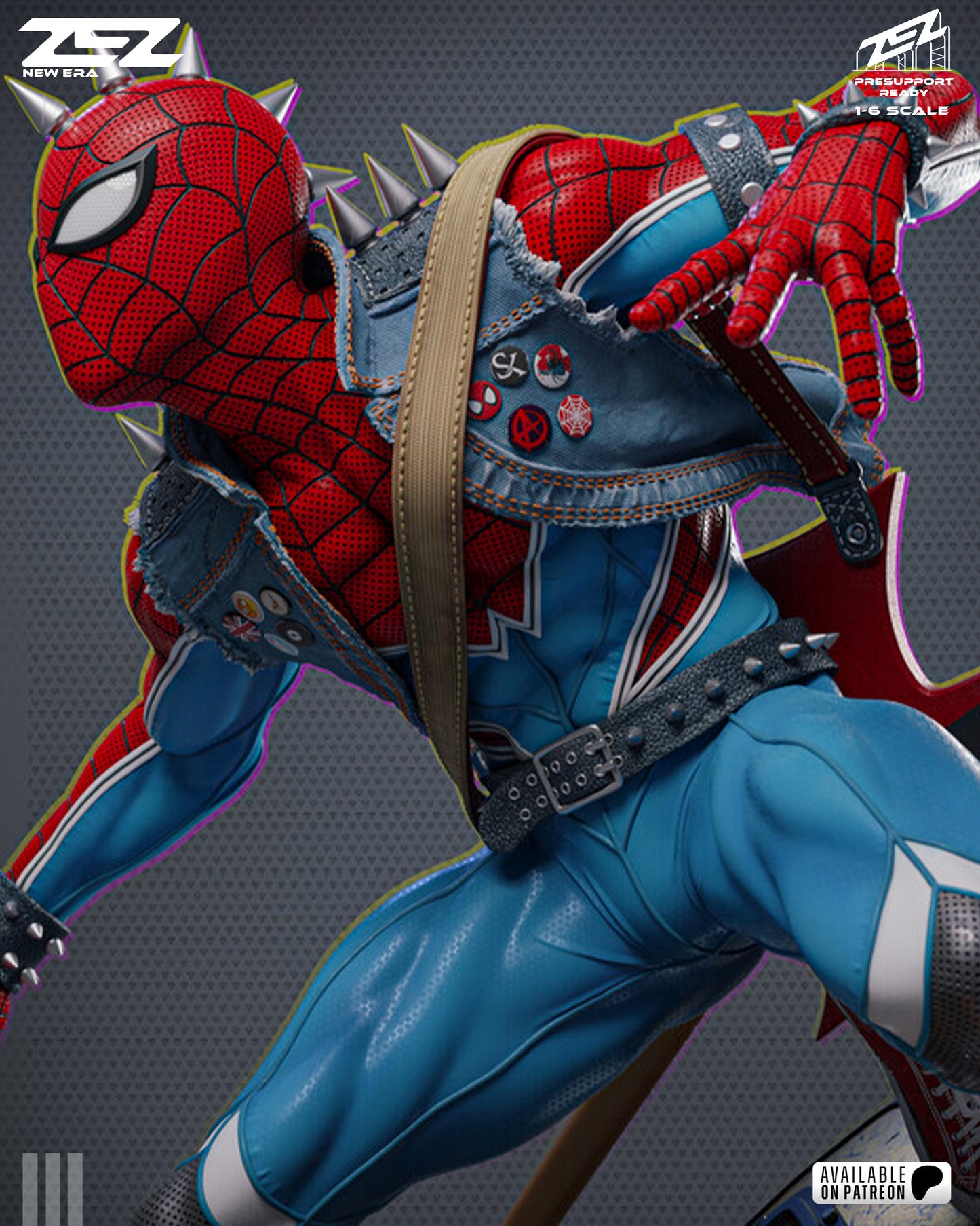 Spider-Punk Marvel inspired 3D printed resin statue