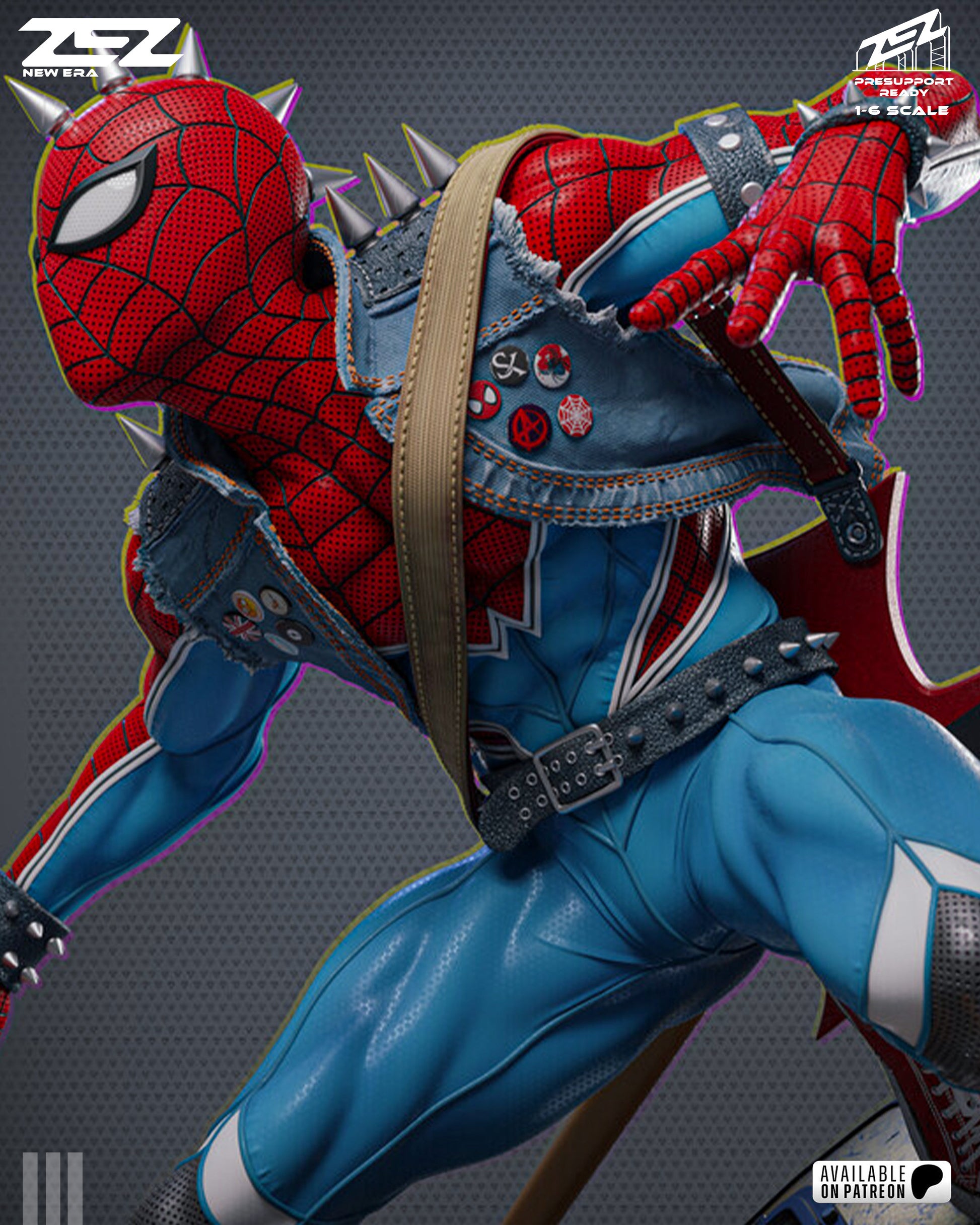 Spider-Punk Marvel inspired 3D printed resin statue