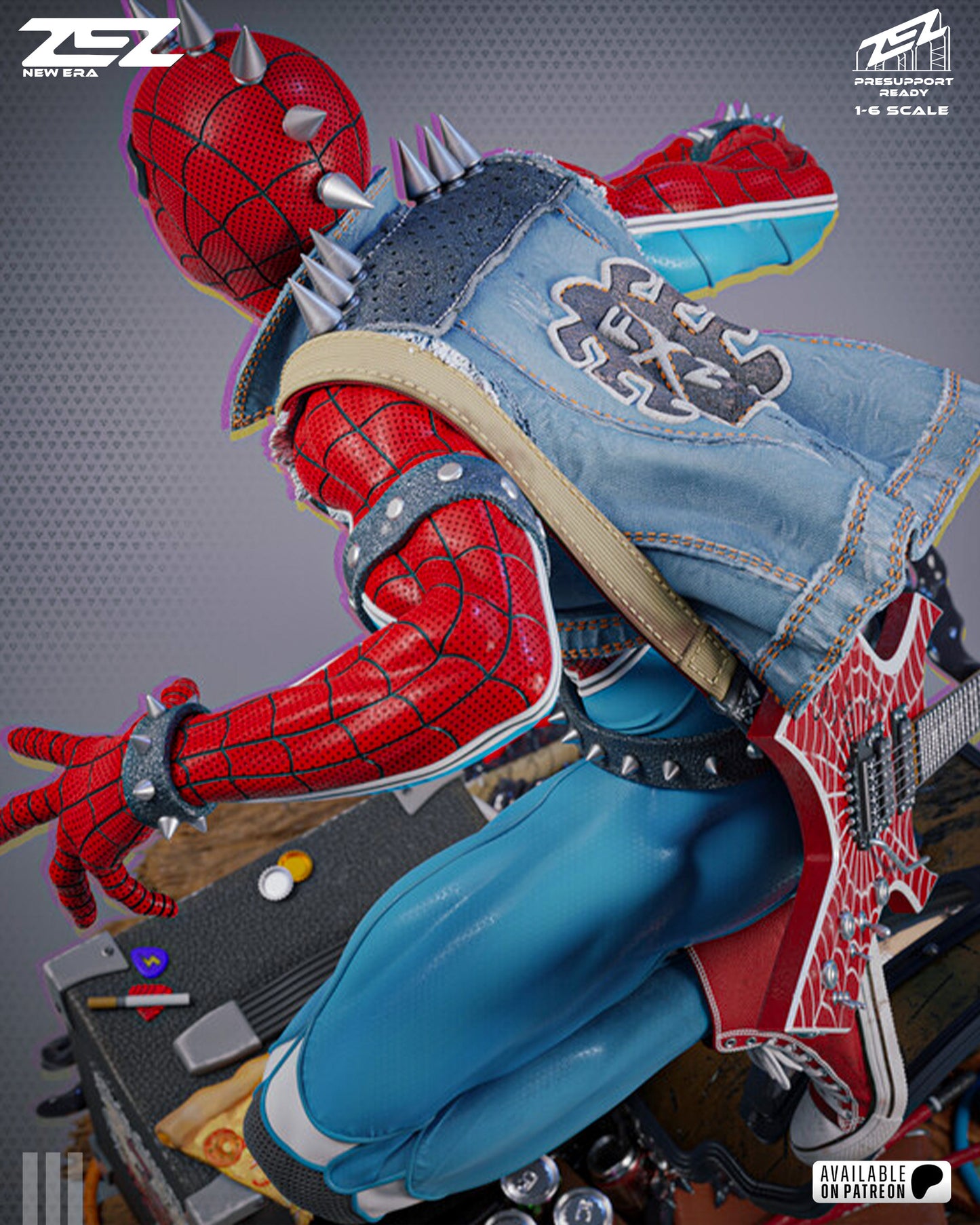 Spider-Punk Marvel inspired 3D printed resin statue