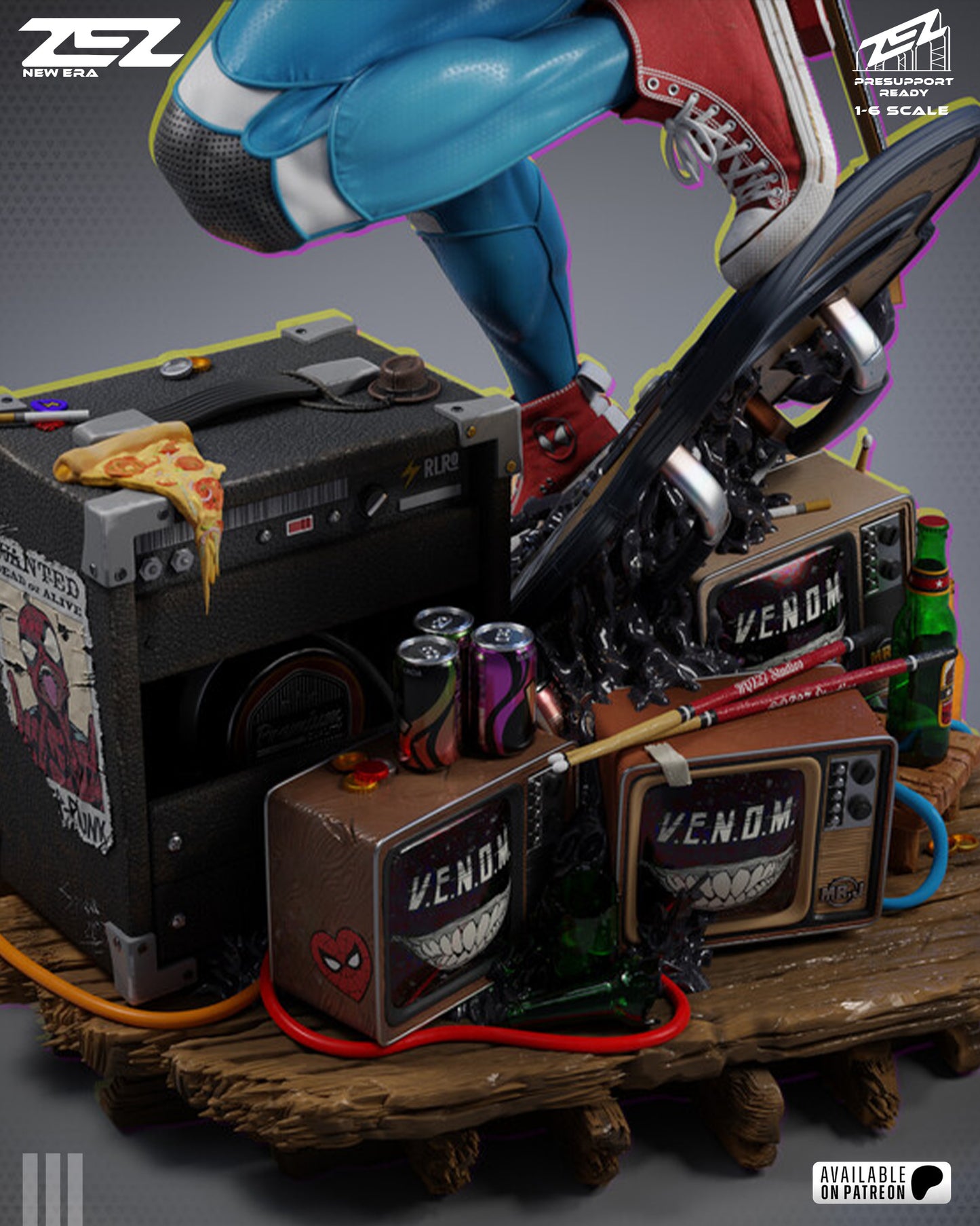Spider-Punk Marvel inspired 3D printed resin statue