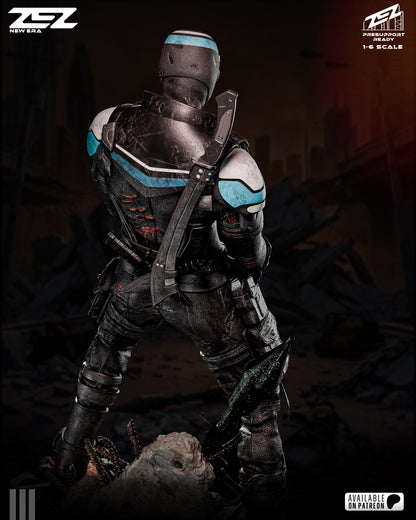 Action figure in tactical gear on a dark background